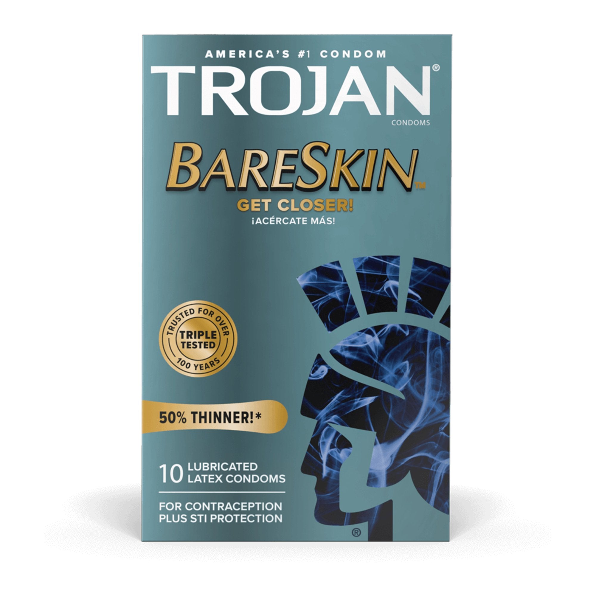 Condom Trojan Bareskin Lubricated 10 per Box