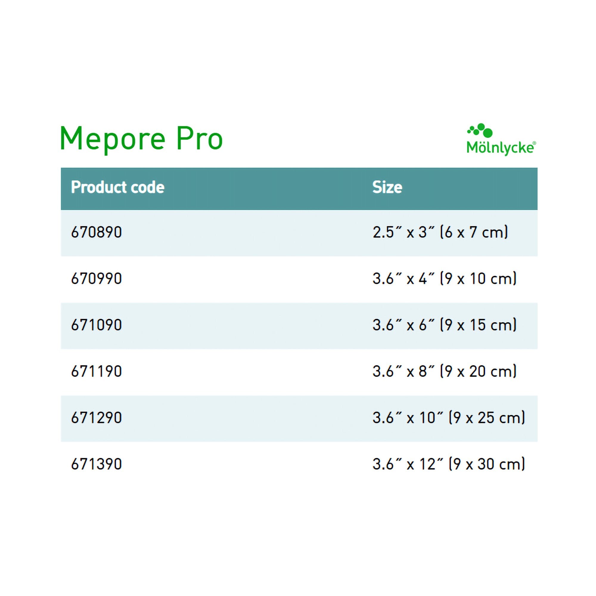 Adhesive Dressing Mepore Pro 3-3/5 X 10 Inch Film / Polyacrylate Adhesive Rectangle White Sterile