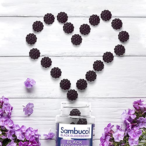 Sambucol Black Elderberry Gummies with Vitamin C & Zinc - Sambucus Elderberry Gummies for Immune Support, High Antioxidants, Gluten Free, Vegan, Elderberry with Zinc & Vitamin C for Adults - 30 Count