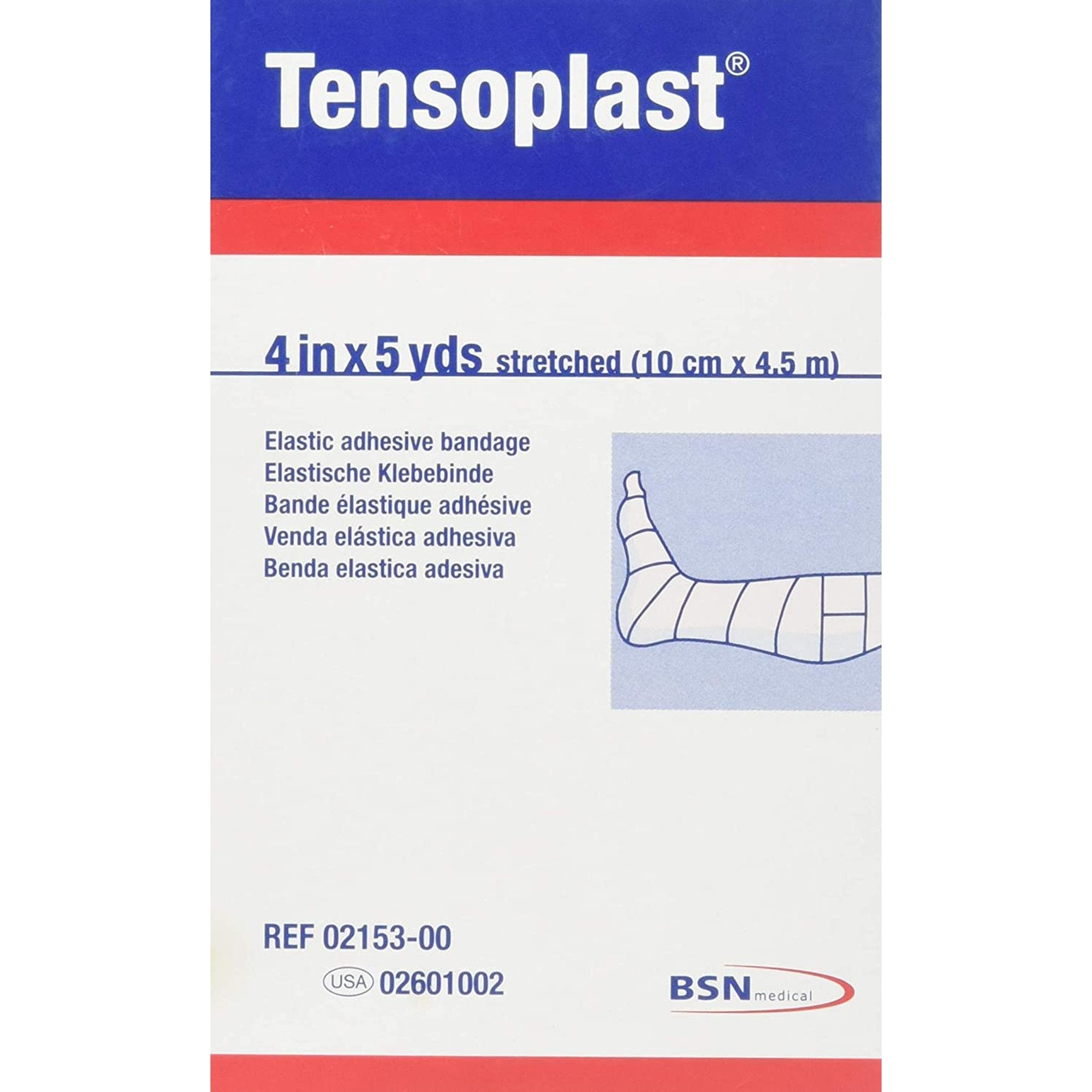 Elastic Adhesive Bandage Tensoplast 4 Inch X 5 Yard Medium Compression No Closure Tan NonSterile