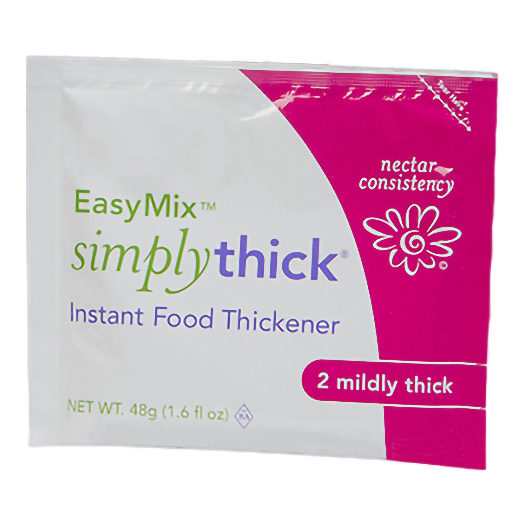 Food and Beverage Thickener SimplyThick Easy Mix 48 Gram Individual Packet Unflavored Gel IDDSI Level 2 Mildly Thick
