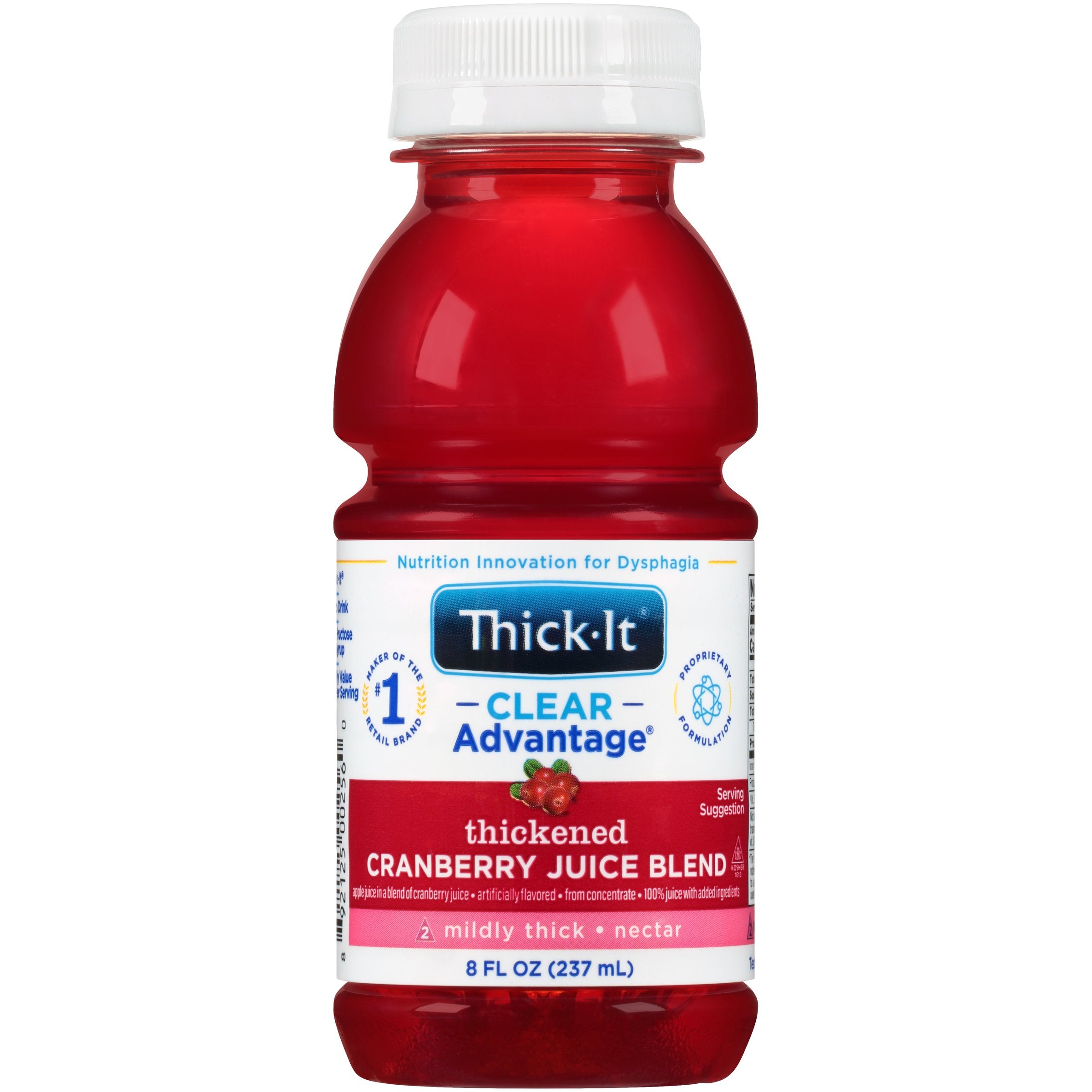 Thickened Beverage Thick-It Clear Advantage 8 oz. Bottle Cranberry Flavor Liquid IDDSI Level 2 Mildly Thick