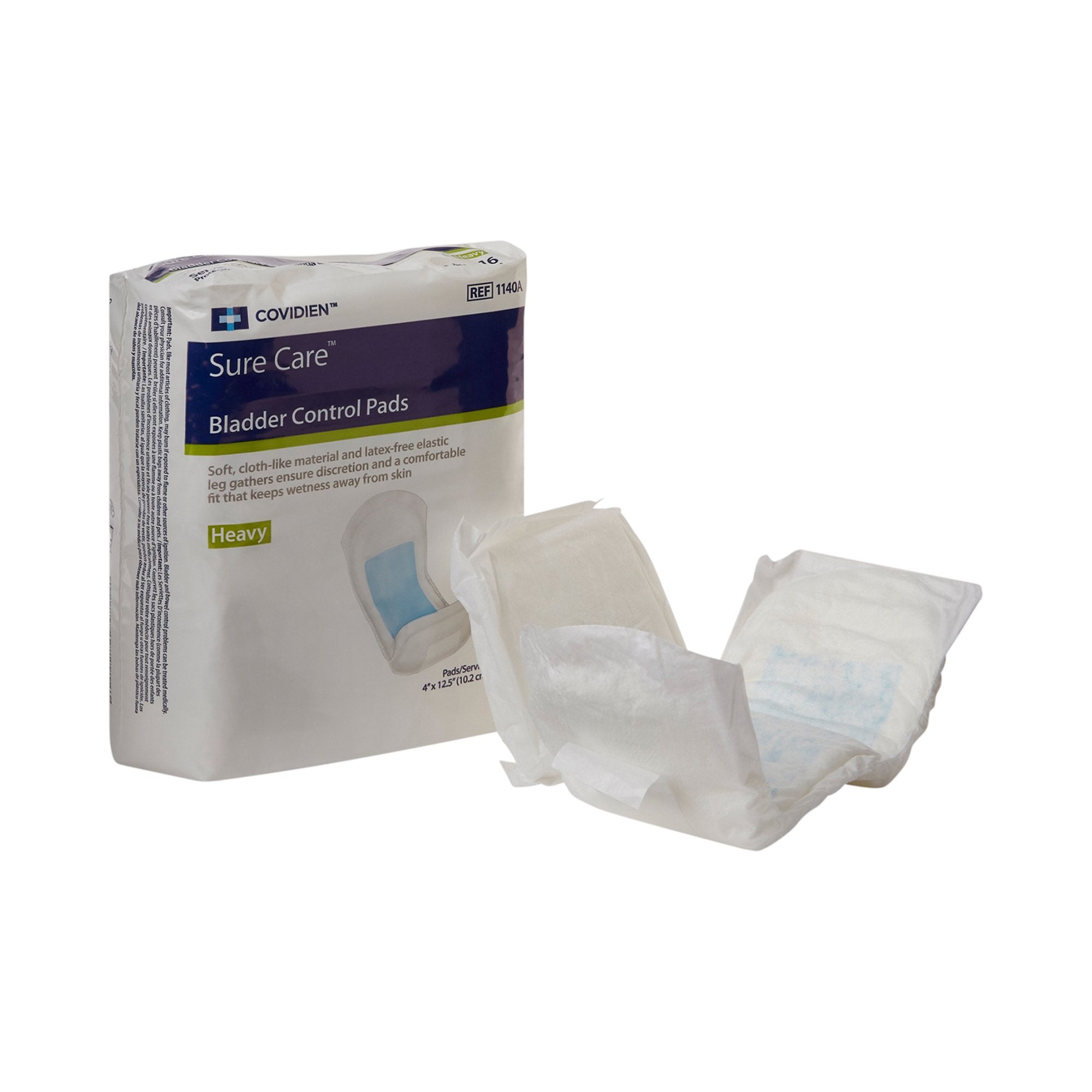 Bladder Control Pad Sure Care 4 X 12-1/2 Inch Heavy Absorbency Polymer Core One Size Fits Most