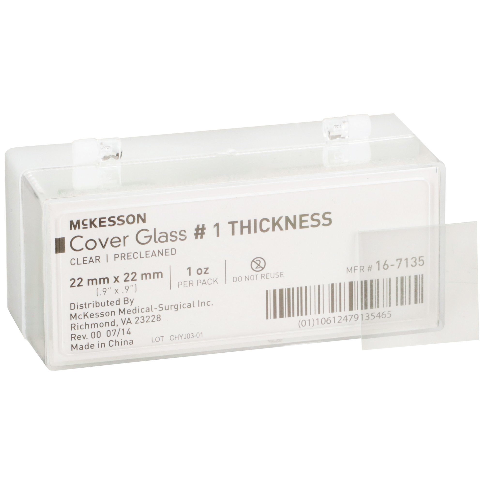 Cover Glass McKesson Square No. 1 Thickness 22 X 22 mm