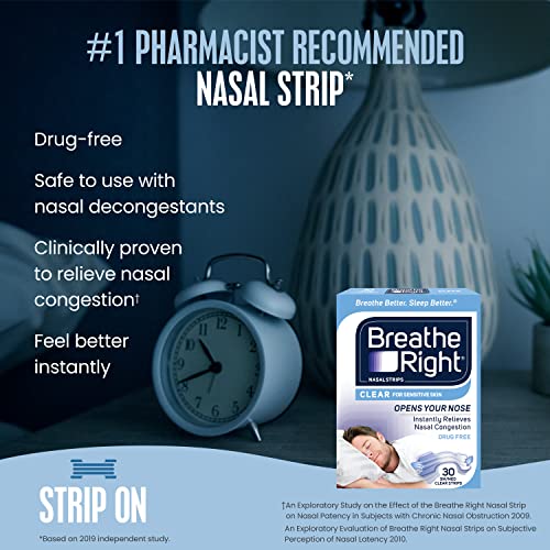 Breathe Right Nasal Strips Clear Large 30ct.
