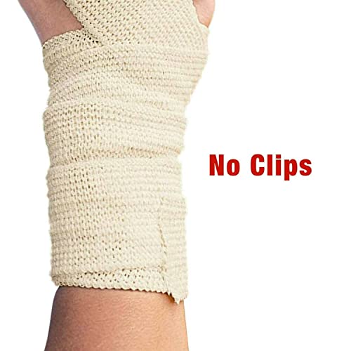 ACE 4 Inch Self-Adhering Elastic Bandage, No Clips, Beige, Great for Leg, Shoulder and More, 1 Count