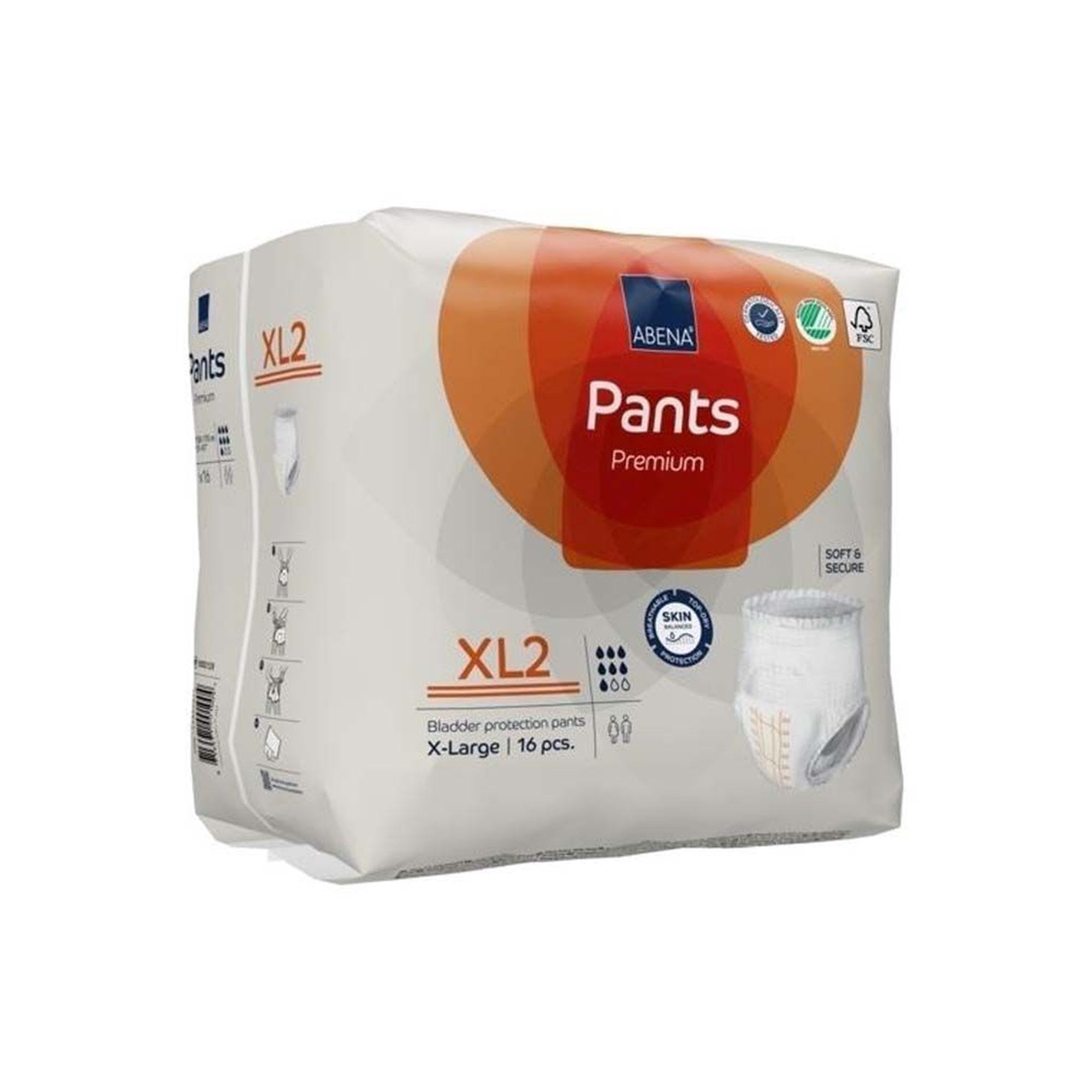 Unisex Adult Absorbent Underwear Abena Premium Pants XL2 Pull On with Tear Away Seams X-Large Disposable Moderate Absorbency