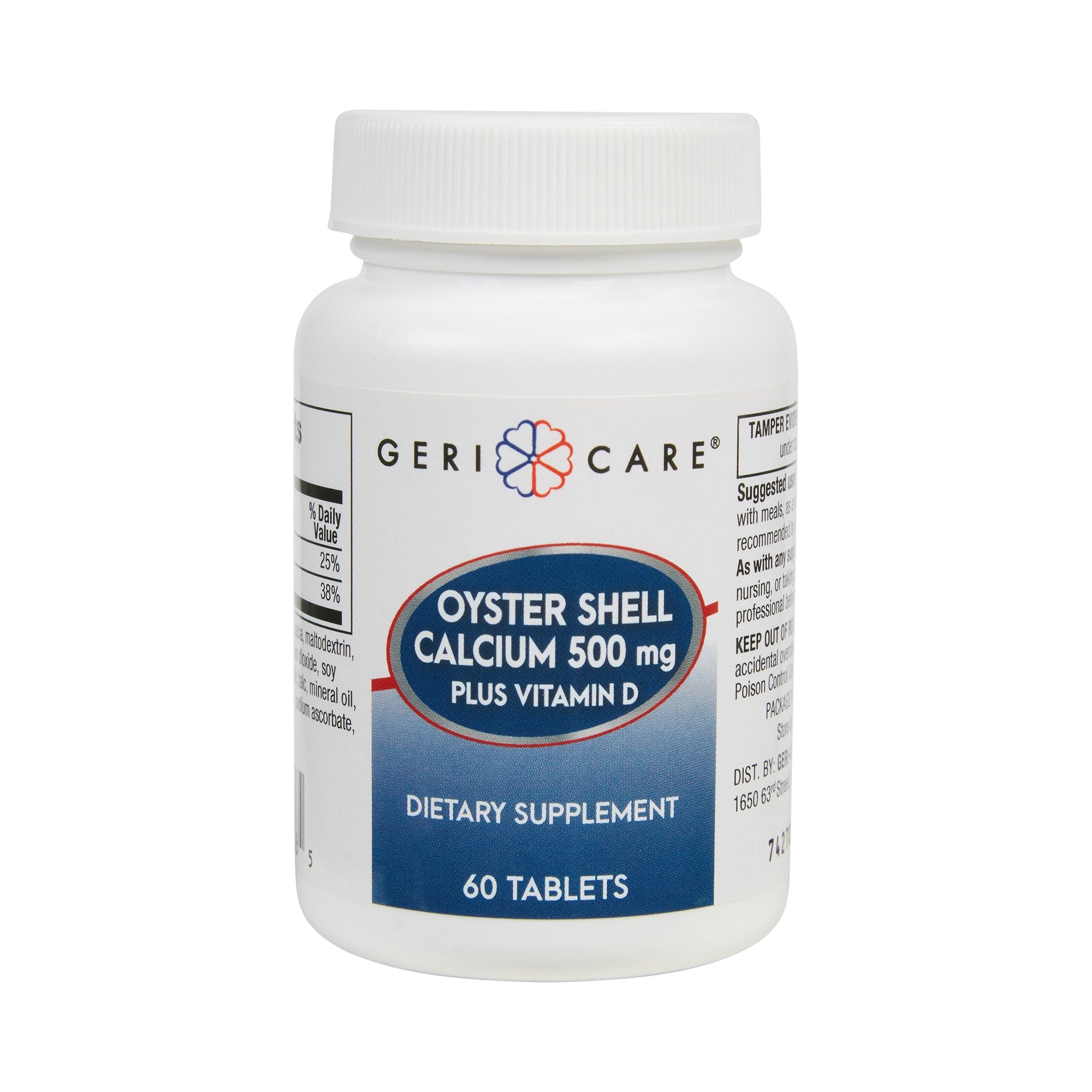 Joint Health Supplement Geri-Care Oyster Shell 500 mg Strength Tablet 60 per Bottle