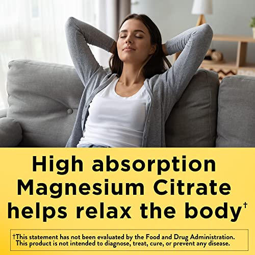 Nature Made High Absorption Magnesium Citrate 200 mg per serving, Dietary Supplement for Muscle, Nerve, Bone and Heart Support, 60 Gummies, 30 Day Supply