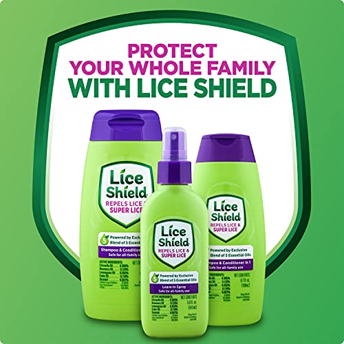 Lice Shield Leave in Spray, Bottle, Lice Repellent Conditioning Spray ith Essential Oils for Repelling Lice and Super Lice, 5 Fl Oz
