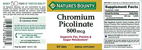 Nature's Bounty Chromium Picolinate 800 Mcg., 50-Count