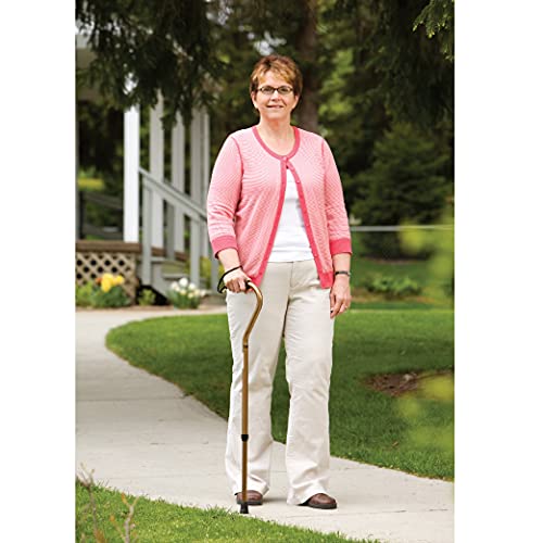 Carex Offset Cane with Cushioned Handle and Wrist Strap, Bronze