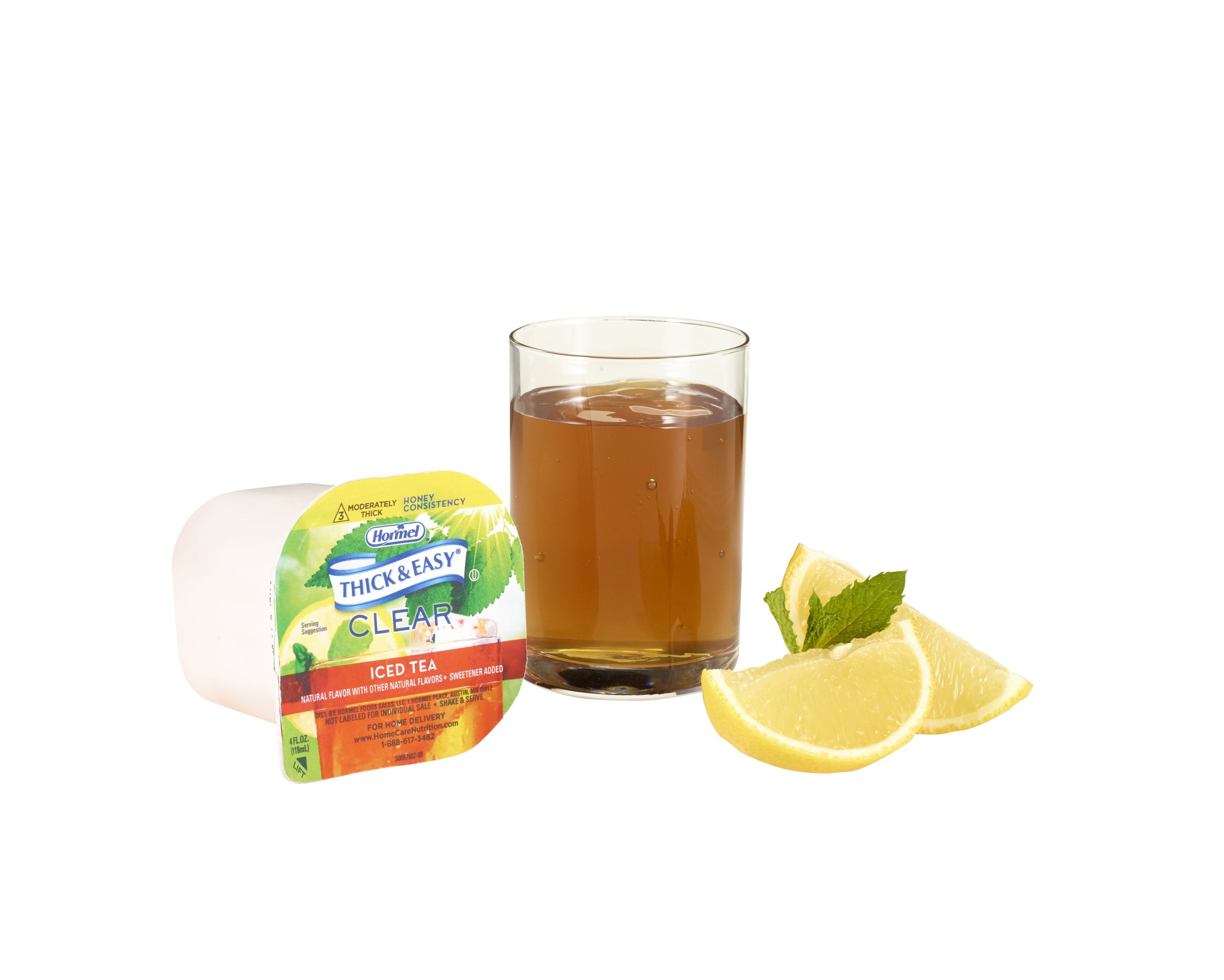 Thickened Beverage Thick & Easy 4 oz. Portion Cup Iced Tea Flavor Liquid IDDSI Level 3 Moderately Thick/Liquidized