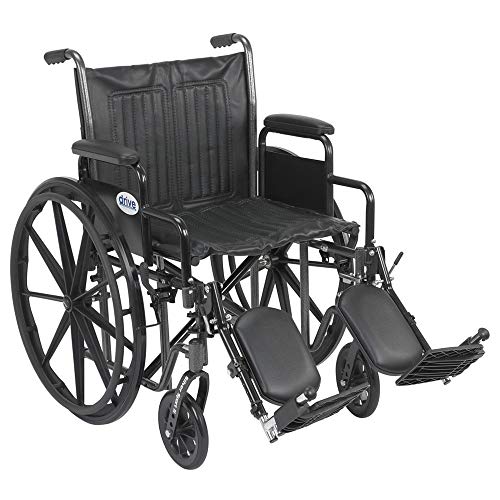 Drive Medical Drive Silver Sport 2 Detachable Desk Arms/Footrests Wheelchair Detachable Desk Arms and Swing Away Footrests 18" Seat