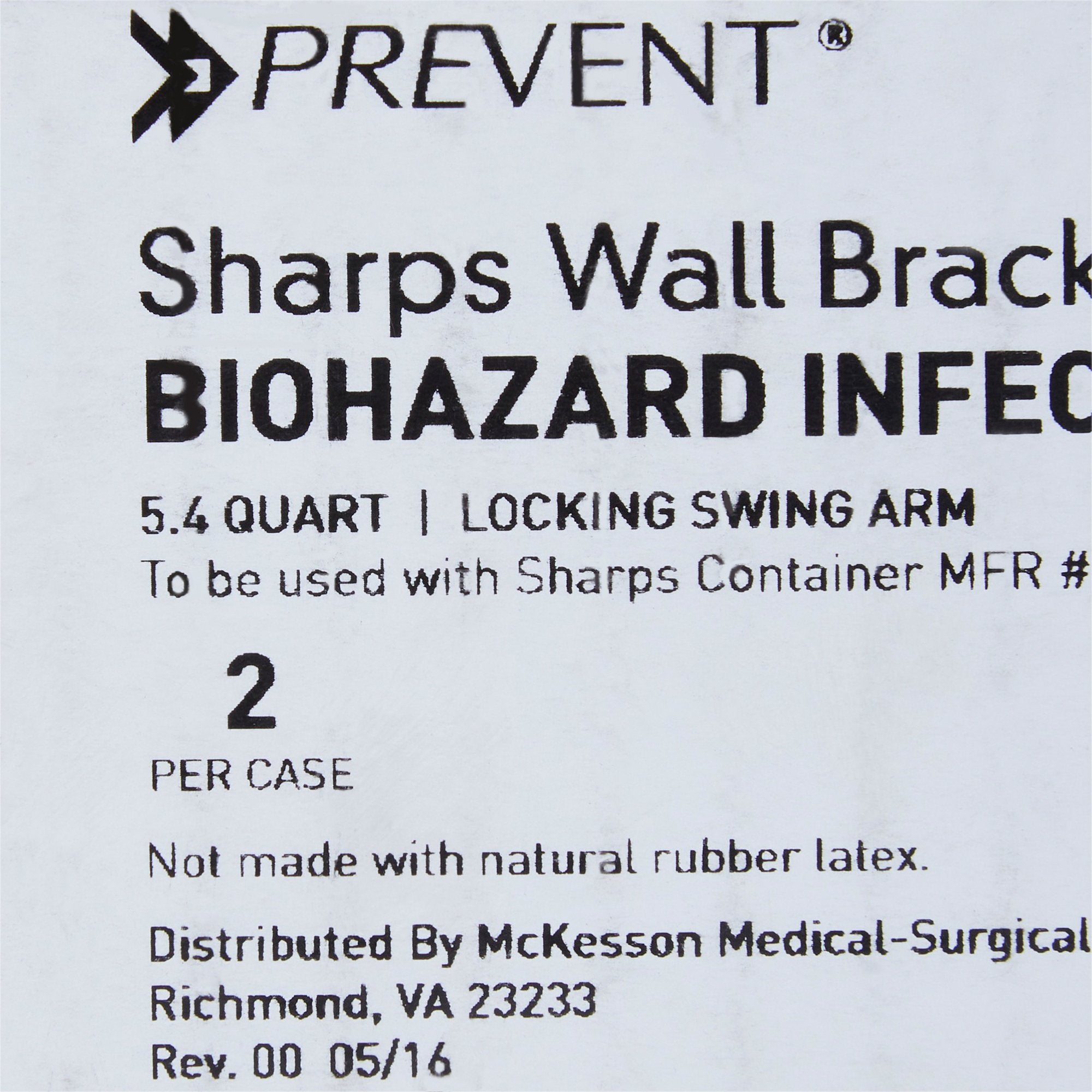 Sharps Container Bracket McKesson Prevent Plastic Wall Mount Locking