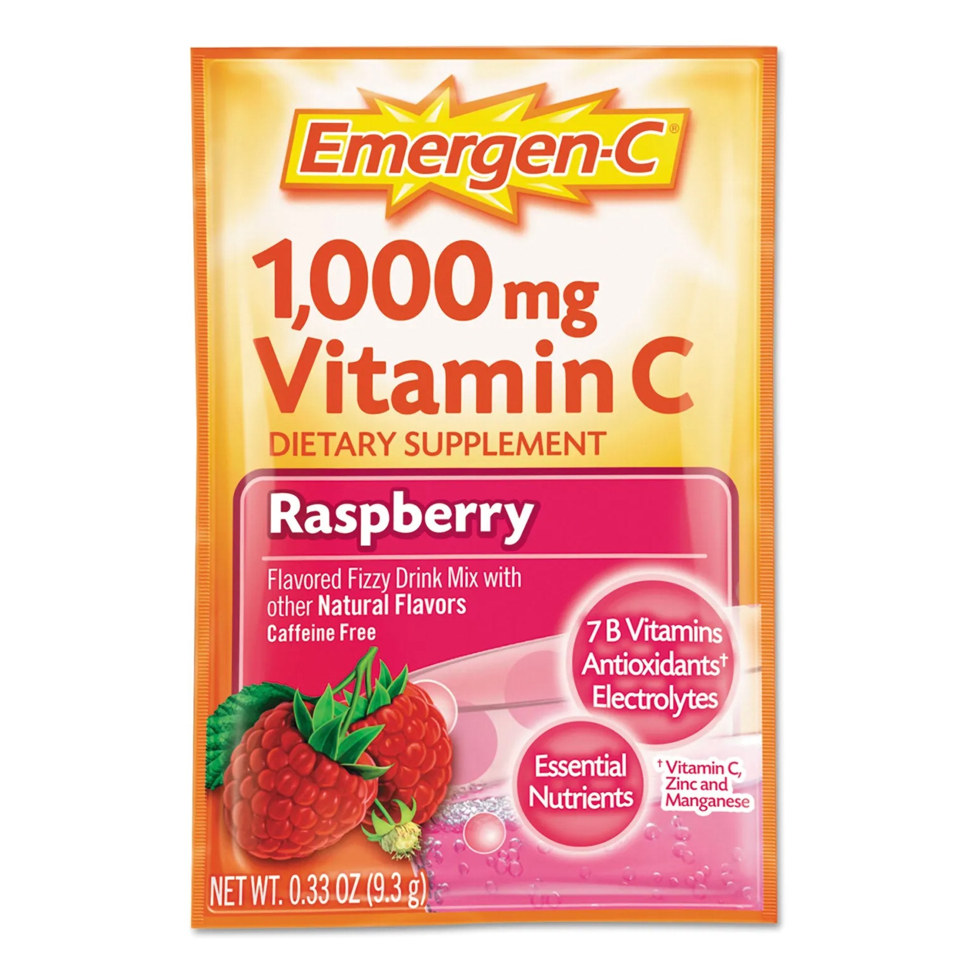 Oral Supplement Emergen-C Daily Immune Support Raspberry Flavor Powder 0.30 oz. Individual Packet