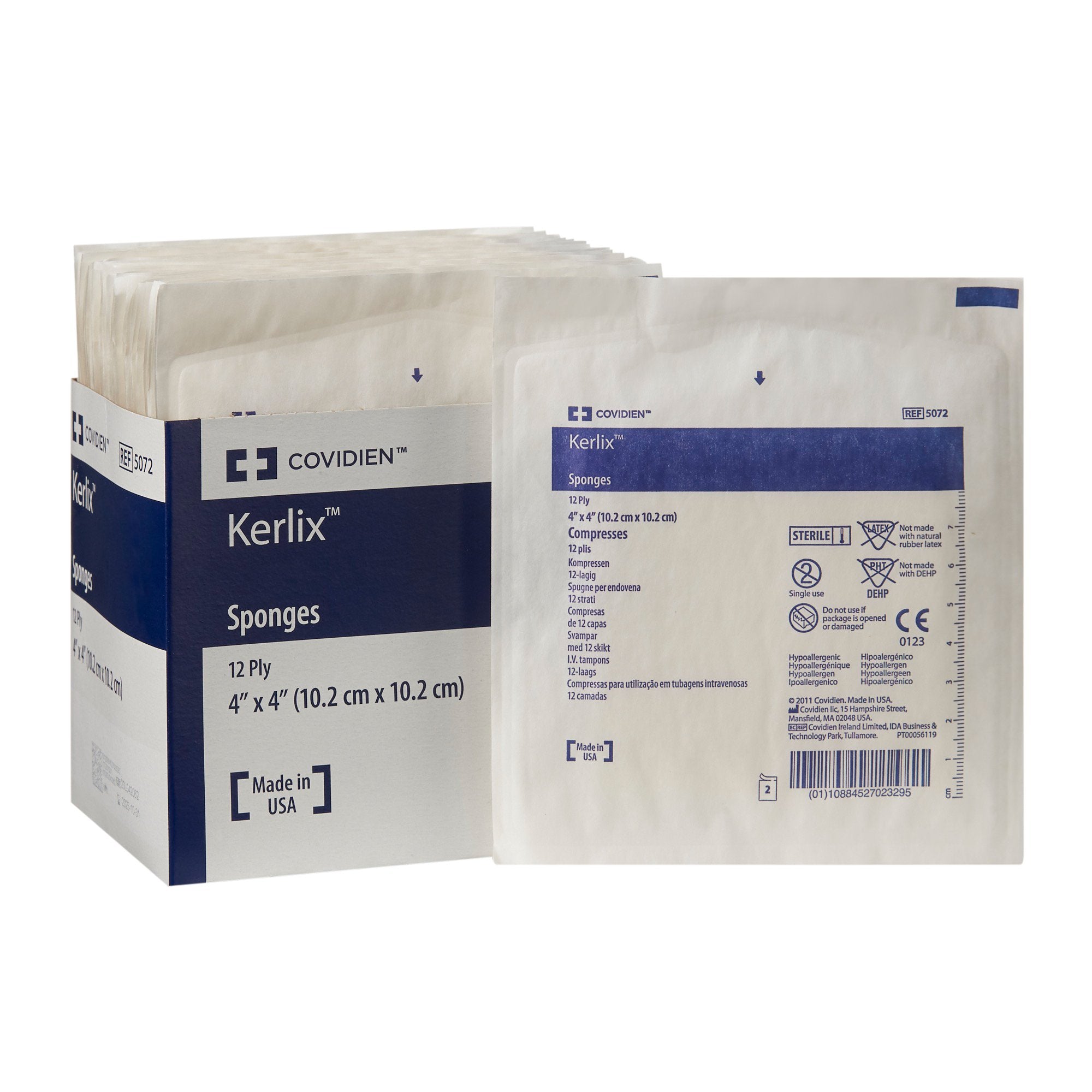 USP Type VII Fluff Dressing Kerlix Fluff Dried Woven Gauze 12-Ply 4 X 4 Inch Square Sterile