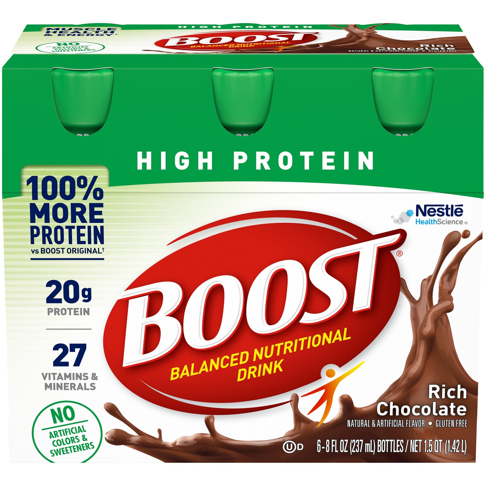 Oral Supplement Boost High Protein Rich Chocolate Flavor Liquid 8 oz. Bottle