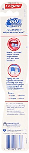 Colgate Battery Powered 360 Toothbrush with Tongue and Cheek Cleaner, Medium Toothbrush, 1 Pack