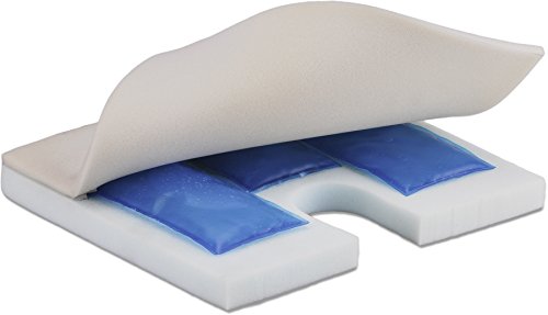 NOVA Coccyx Gel Memory Foam Seat & Wheelchair Cushion in 4 Sizes, Comfortable on The Tailbone Cushion with Removable Water Resistant Cover, 3 Thick Gel Memory Foam Seat Pad with Attachment Straps
