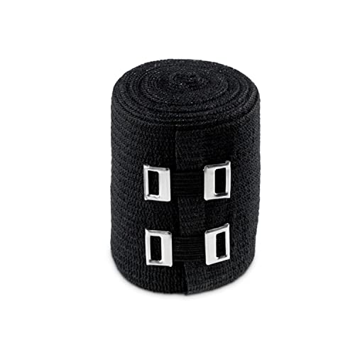 ACE 4 Inch Elastic Bandage with with Clips, Black, Great for Leg, Shoulder and More, 1 Count