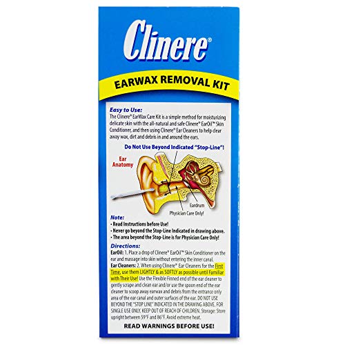Clinere Ear Oil Conditioner & Ear Cleaners Cleaning Care Kit, 1 Ea, 1count, 4 Ear Tips