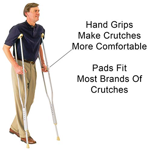 Carex Push Button Aluminum Crutches - Height Adjustable Crutches Adult Size Fits Individuals from 5'2" to 5'10" Tall, Completely Assembled with Crutch Pads, Hand Grips and Crutch Tips