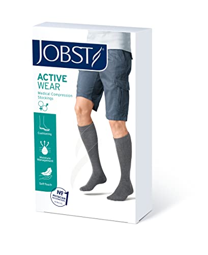 JOBST 110485 Activewear Compression Socks, 15-20 mmHg, Knee High, Large, Black