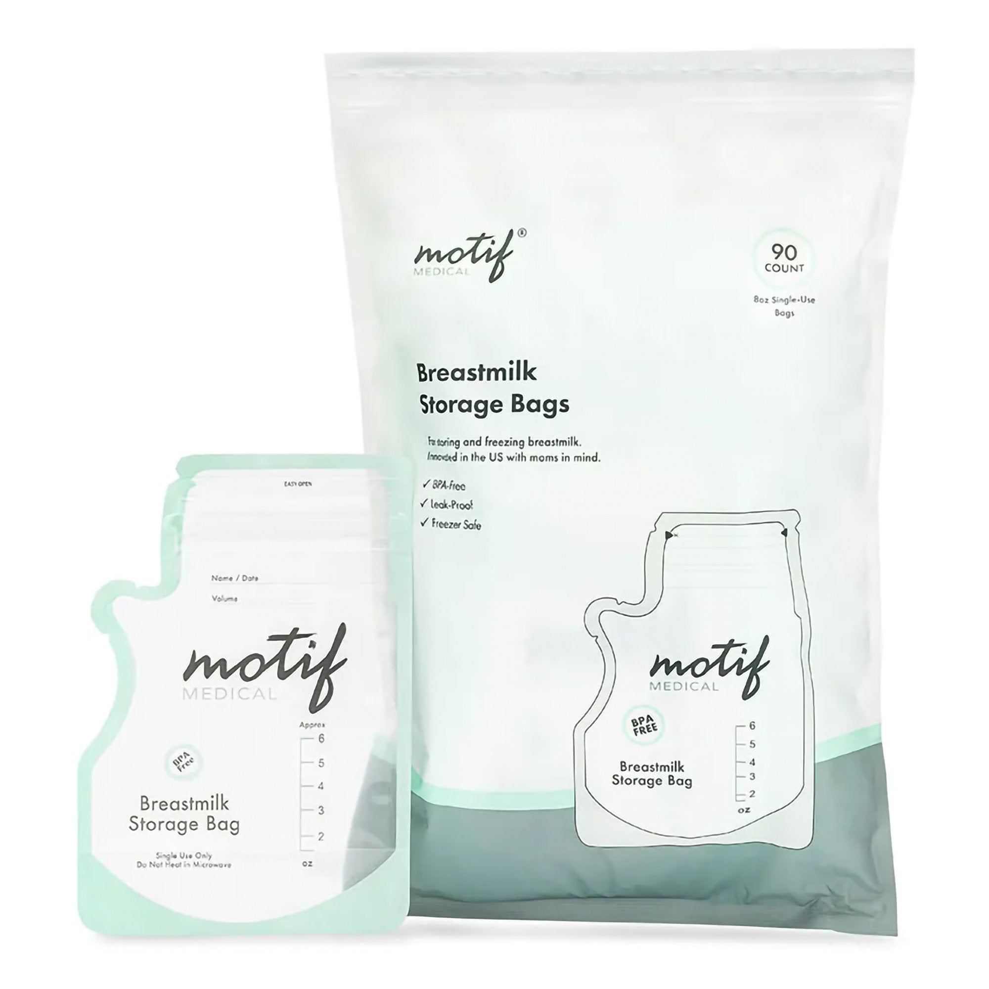Breast Milk Storage Bag Motif Medical 8 oz. Plastic