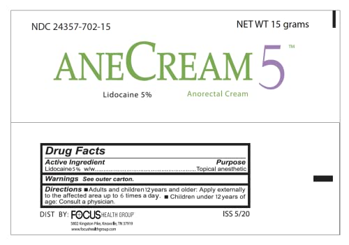AneCream5  Topical Numbing Cream with Lidocaine, 5%, 15 Grams