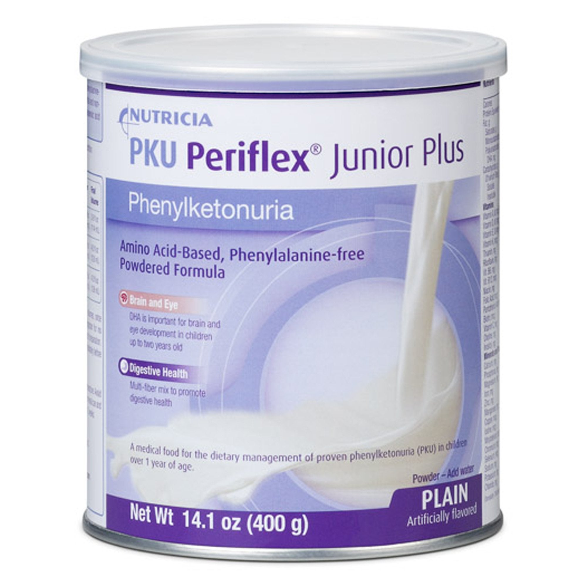 PKU Oral Supplement Periflex Junior Plus Plain Flavor 14.1 oz. Can Powder