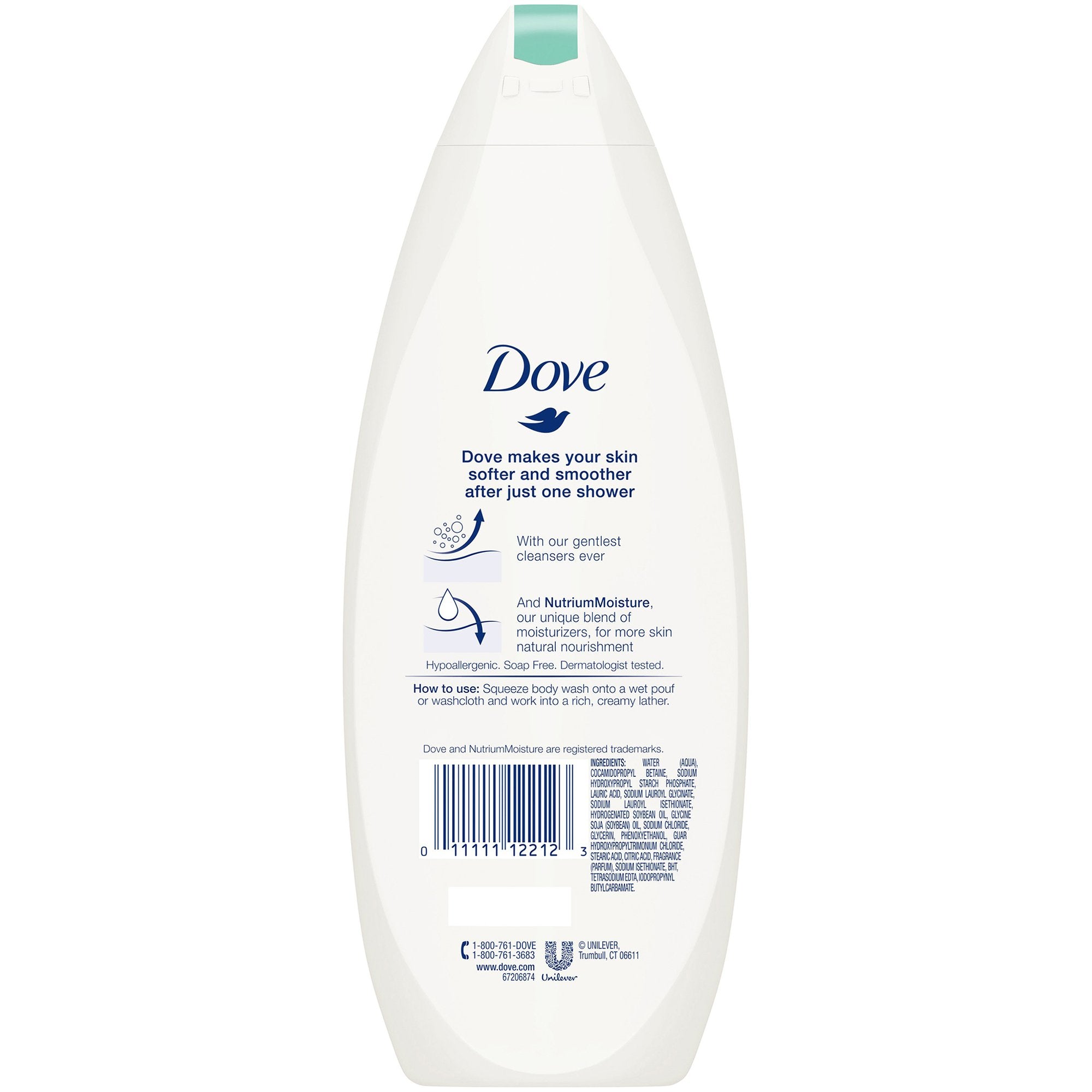 Body Wash Dove Sensitive Skin Liquid 12 oz. Bottle Unscented