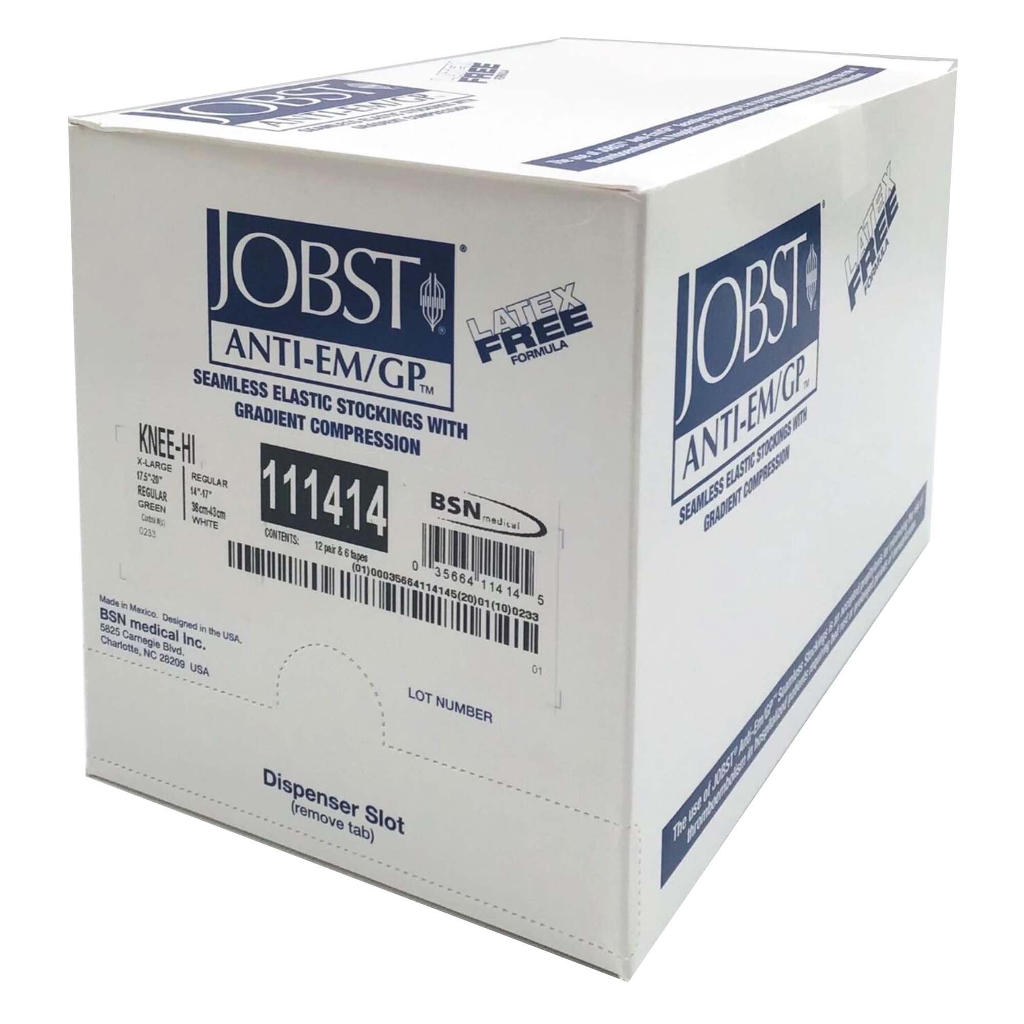 Anti-embolism Stocking JOBST Anti-Em/GPT Knee High X-Large / Regular White Inspection Toe