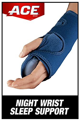 ACE Night Wrist Sleep Support, Adjustable, Blue, Helps Provide Relief from Symptoms of Carpal Tunnel Syndrome, and other Wrist Injuries