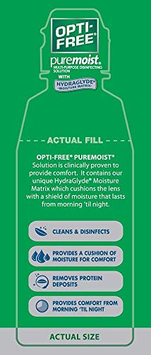 ALCON Opti-free Puremoist Multi-Purpose Disinfecting Solution, White, 4 Fl Oz
