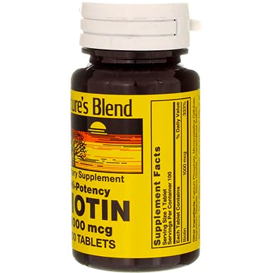 Nature's Blend Biotin Hi-Potency 1,000 mcg 100 Tabs