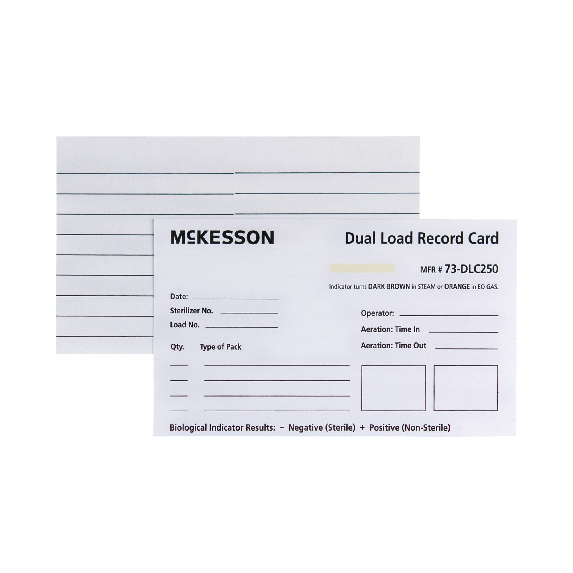Sterilization Record Card McKesson Steam / EO Gas