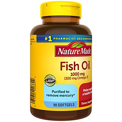 Nature Made Fish Oil 1000 mg, 90 Softgels, Fish Oil Omega 3 Supplement For Heart Health