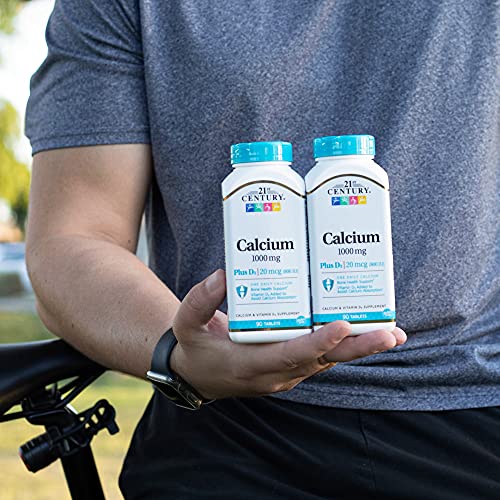 21st Century Calcium Plus D Tablets, 1000 mg, 90 Count