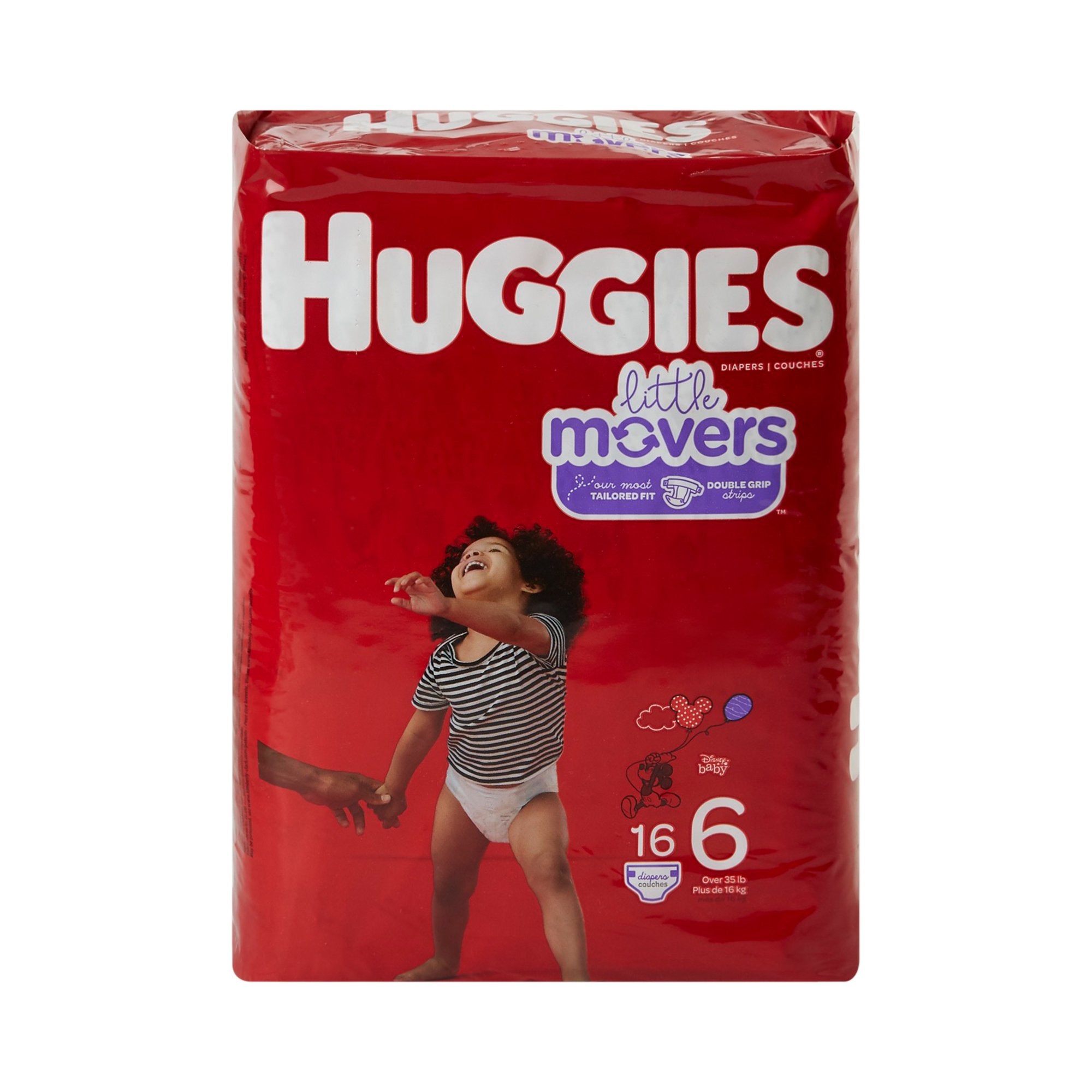 Unisex Baby Diaper Huggies Little Movers Size 6 Disposable Moderate Absorbency