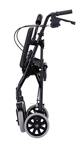 NOVA Zoom Rollator Walker with 22 Seat Height, Rolling Walker with Locking Hand Brakes, Padded Seat and 8 Wheels, Color Black