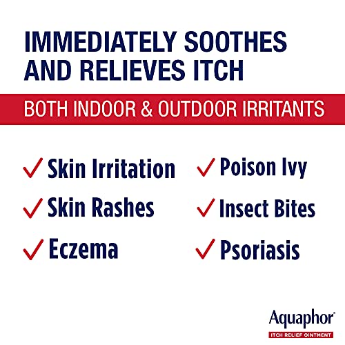 Aquaphor Itch Relief Ointment, Maximum Strength 1% Hydrocortisone, Relieves Itch from Skin Irritation, Insect Bites, Psoriasis, Skin Rashes, Eczema, & Poison Ivy, 2 oz