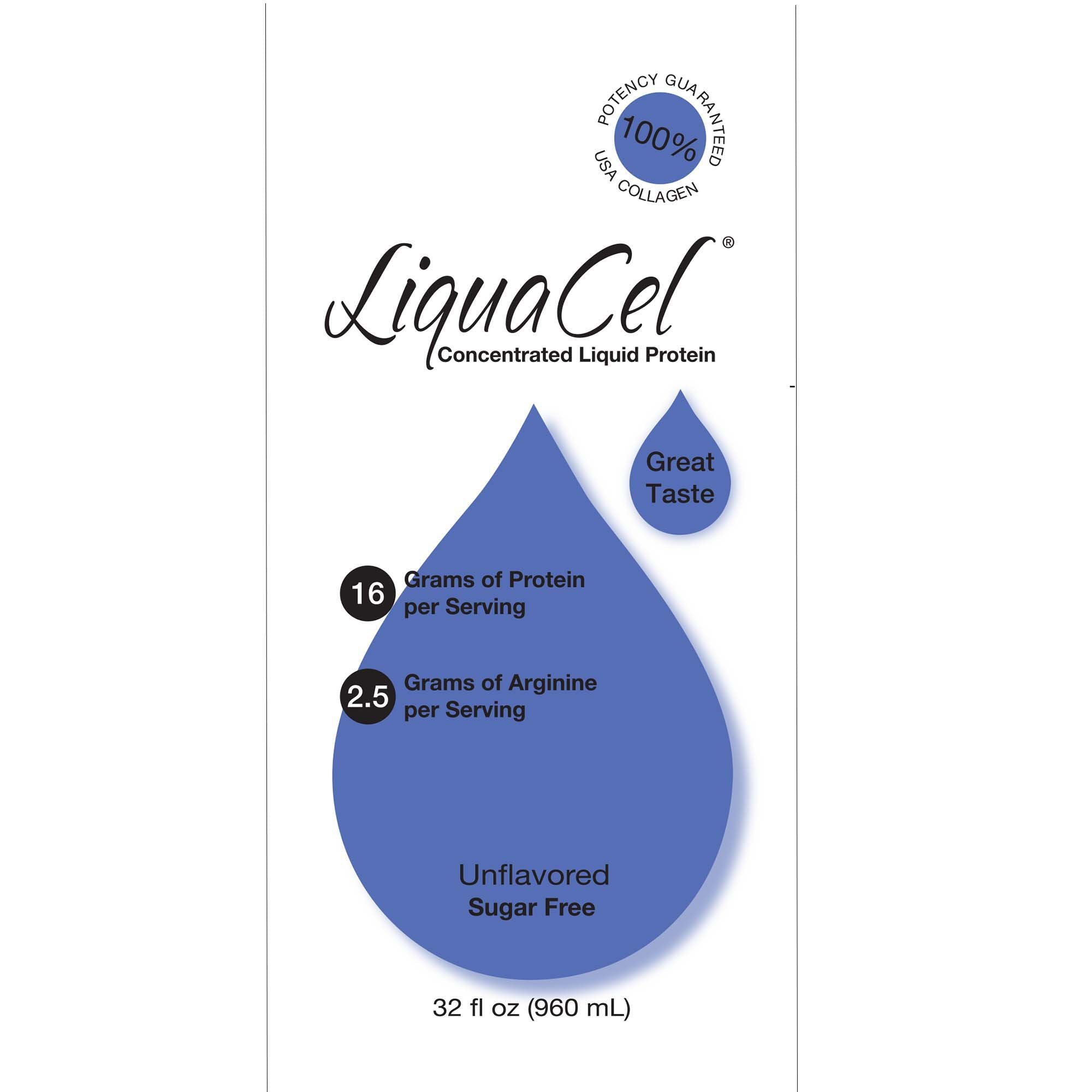 Oral Supplement LiquaCel Unflavored Liquid 32 oz. Bottle