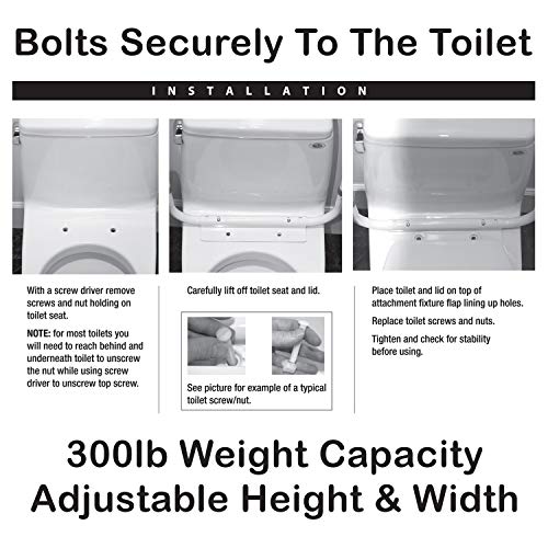 Carex Toilet Safety Rails - Toilet Safety Frame For Elderly, Handicap, or Disabled - Toilet Rails For Home Use