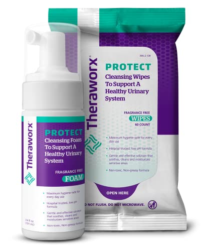 Theraworx Protect U-Pak 60-Ct Wipes Plus Hygiene Foam 3.4 oz for Urinary Health (1 Pack)