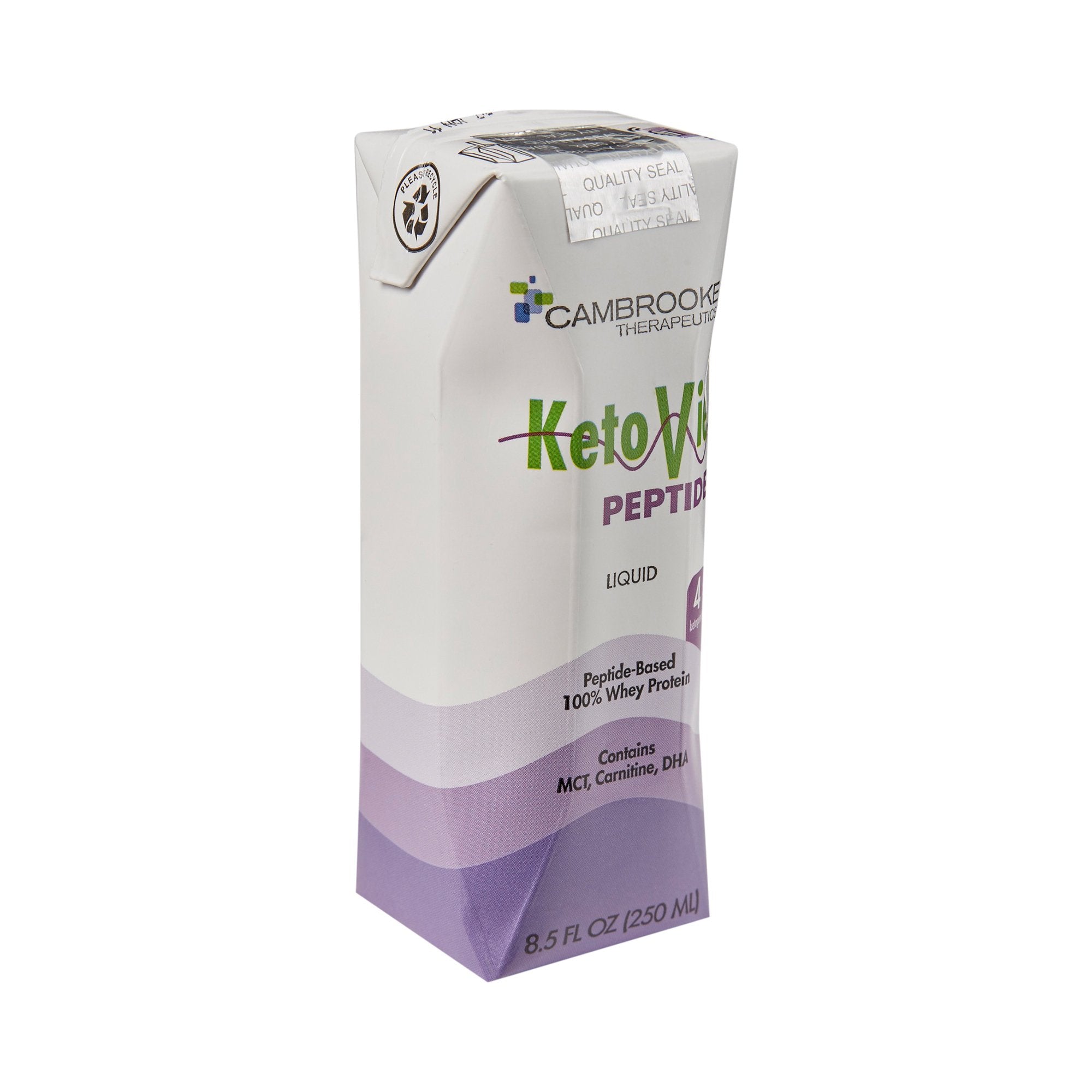Oral Supplement KetoVie Peptide 4:1 Unflavored Liquid 8.5 oz. Carton
