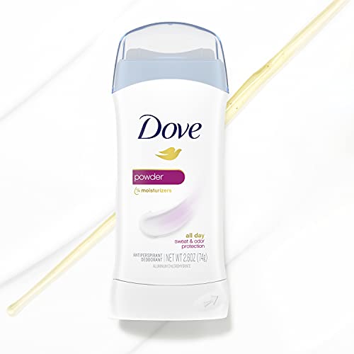 Dove Invisible Solid Antiperspirant Deodorant Stick for Women, Powder, For All Day Underarm Sweat & Odor Protection 2.6 oz