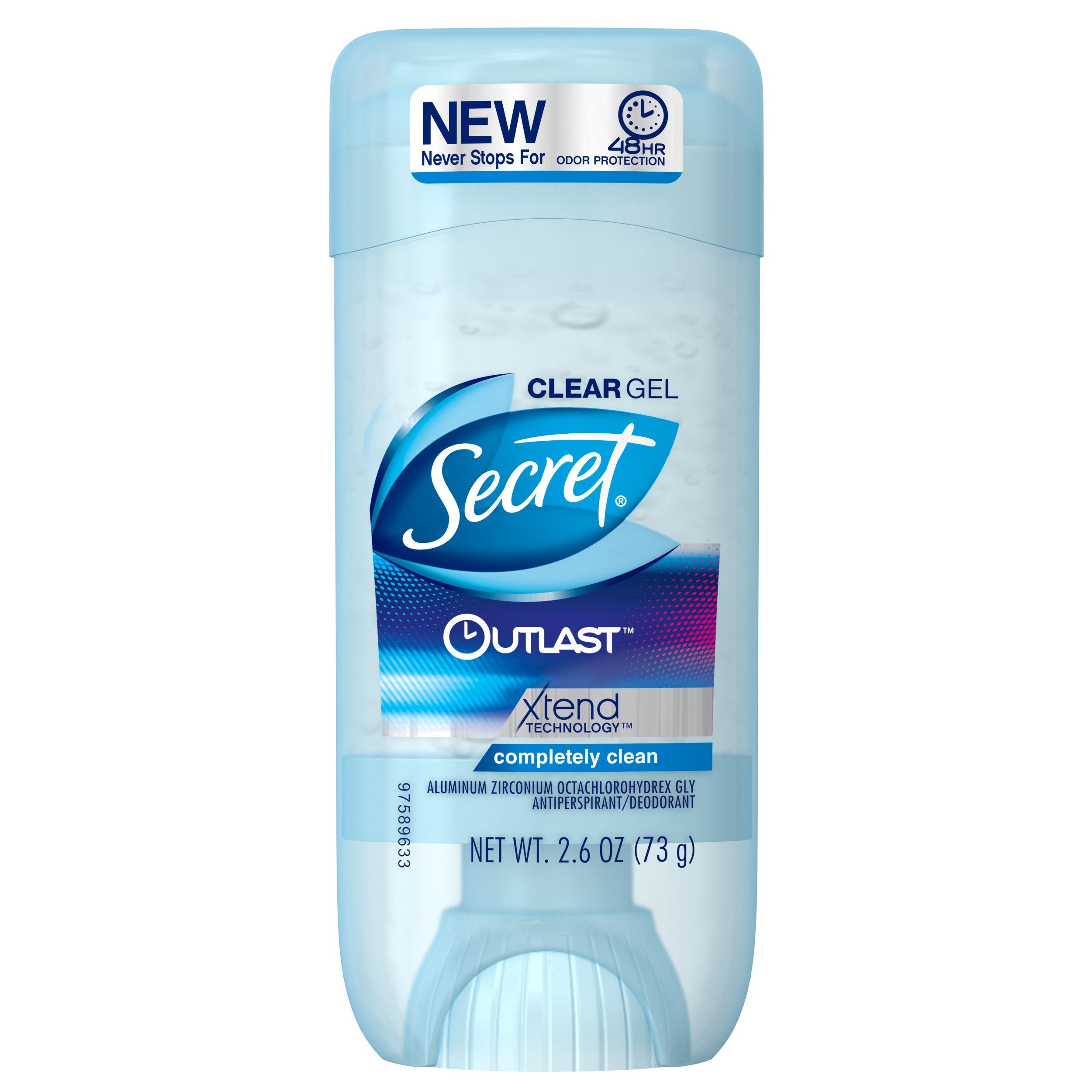 Secret Outlast Invisible Solid Antiperspirant and Deodorant, Completely Clean Scent, 2.7 Ounce (Pack of 2)