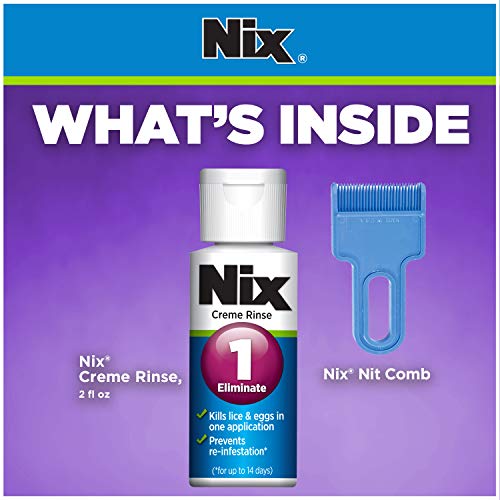 Nix Lice Killing Creme Rinse, 2 oz and Nit Comb to Remove Lice & Eggs from Hair