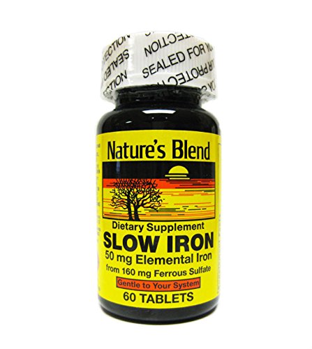 Nature's Blend Slow Iron 50 mg (160 mg) Compare to Slow Fe 60 Tablets